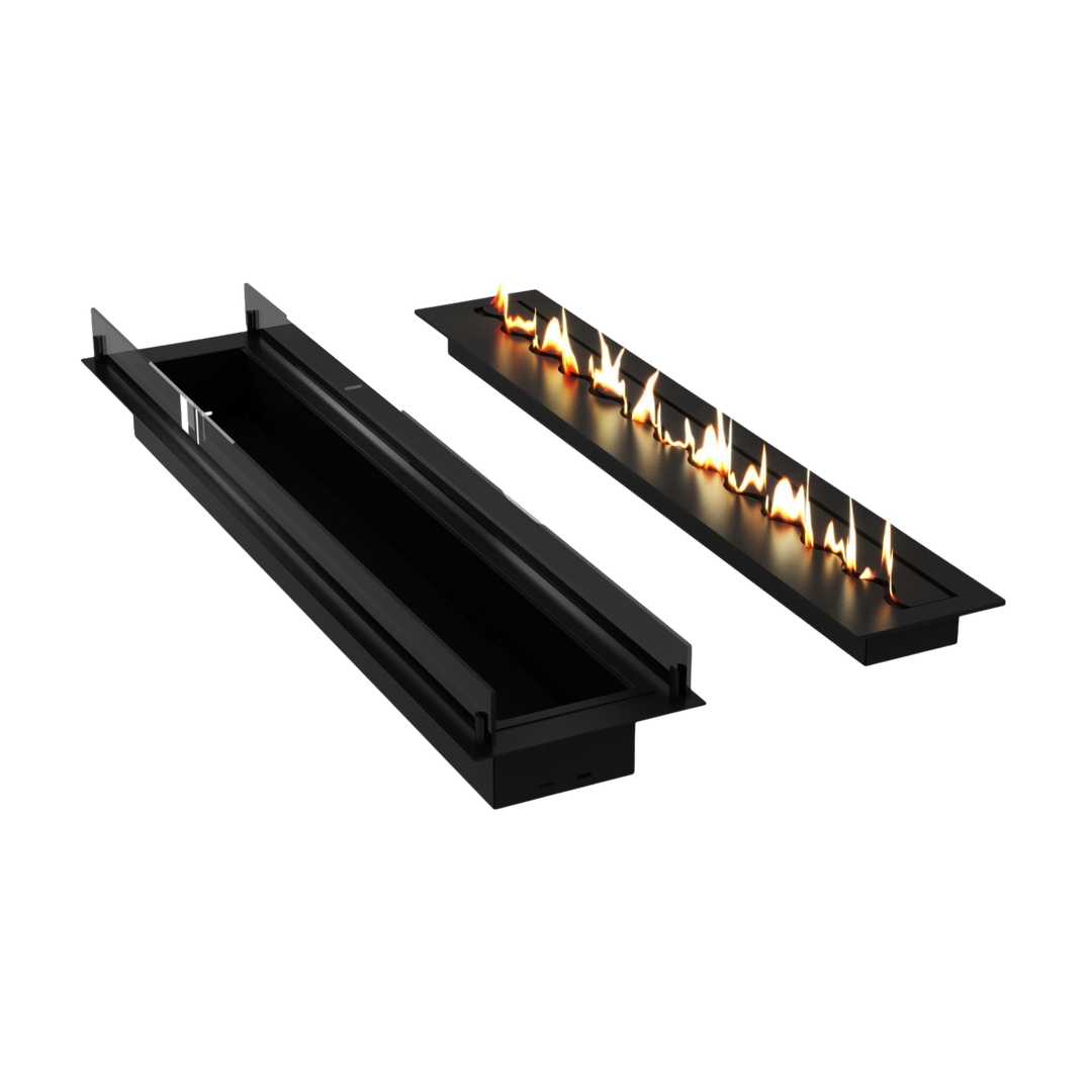 Bioethanol Einbau Brenner Einsatz Kassette SOLO von Wild Flame mit Einbaucontainer und Glas